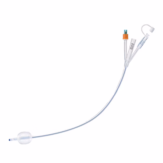 Three Way Silicone Coated Latex Foley Catheter Fr16-26